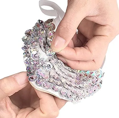 Half Sole Ballet Shoes Socks, Breathable Anti-Slip Half Sole Ballet Slipper with Shiny Sequins Pirouette Dance Shoes, Men Women Girls Ballet Pointe Shoe Socks Pad for Jazz Gymnastic Ballet Dancer