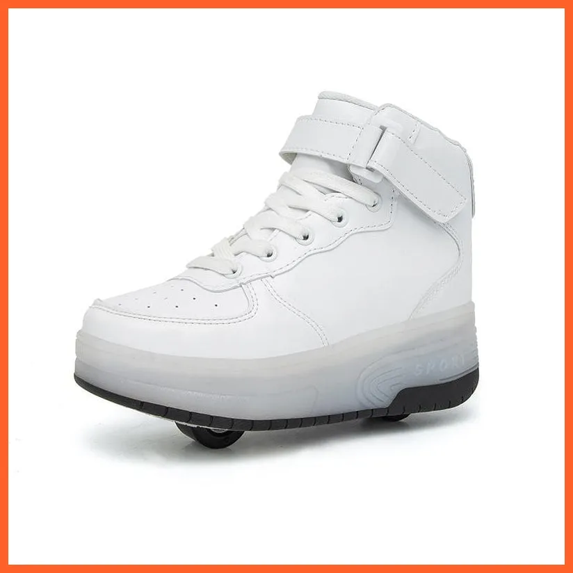 High Top Stylish Led Roller Shoes | Roller High Top Light Up Sneakers For Kids