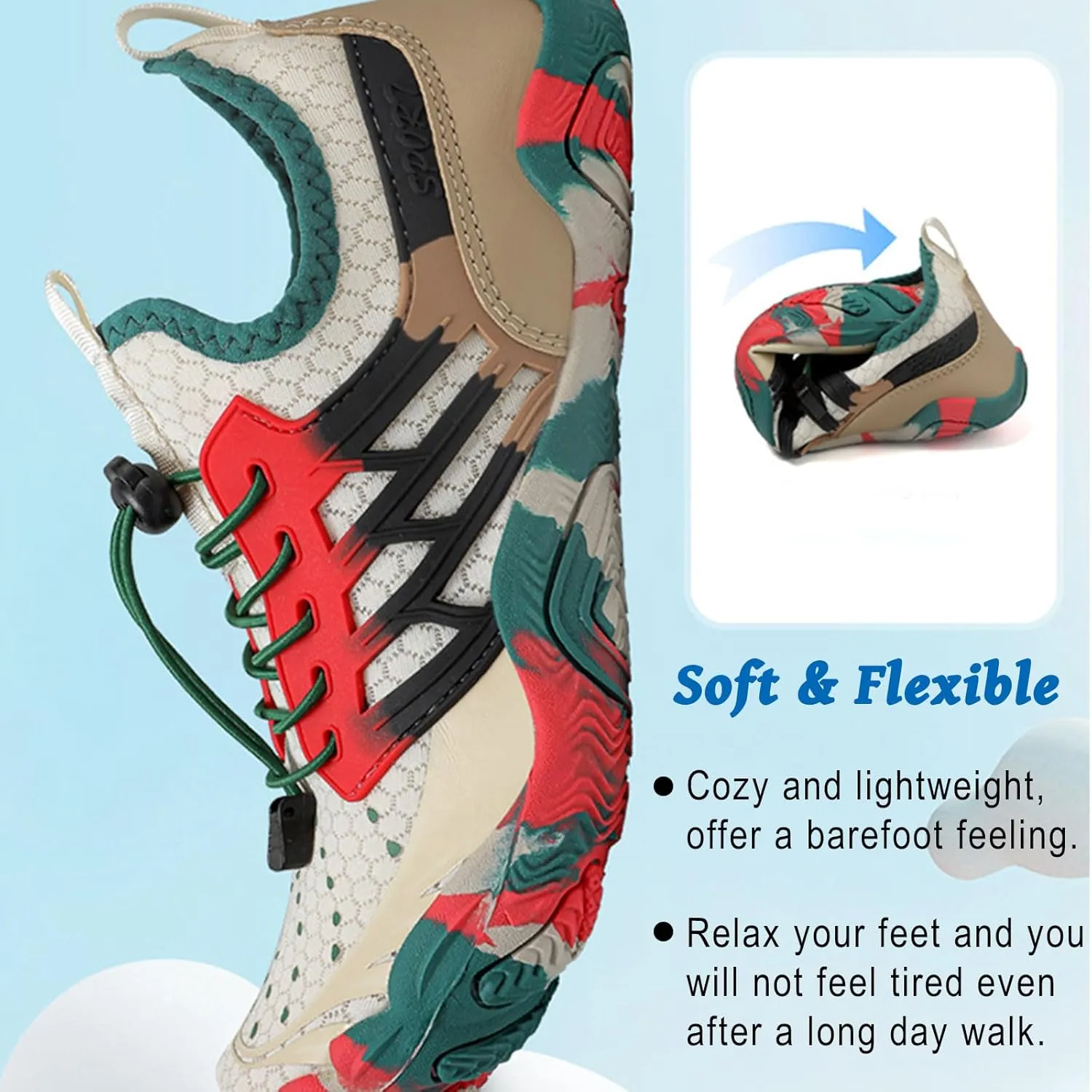 Hike Barefoot Shoes for Women Men, Pro Barefoot Shoes with Wide Toe Box for Hiking, Walking, Non-Slip Breathable Lightweight Water Shoes Unisex