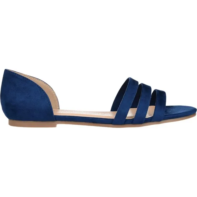 Journee Collection Women's Gildie Open-Toe Ankle Cuff Flat  Color Blue Size 11M