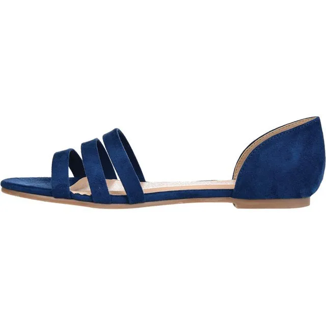 Journee Collection Women's Gildie Open-Toe Ankle Cuff Flat  Color Blue Size 11M