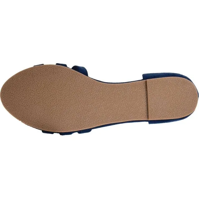 Journee Collection Women's Gildie Open-Toe Ankle Cuff Flat  Color Blue Size 11M