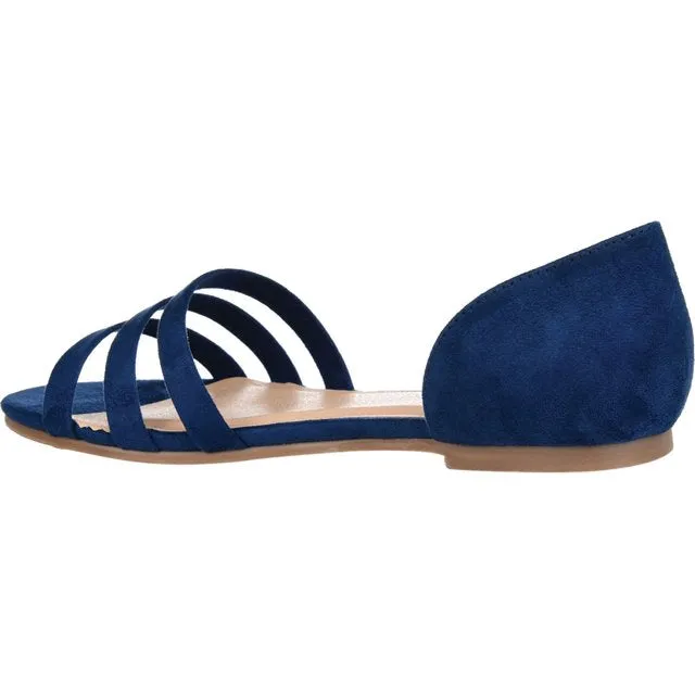 Journee Collection Women's Gildie Open-Toe Ankle Cuff Flat  Color Blue Size 11M