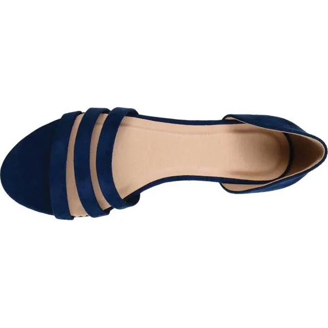 Journee Collection Women's Gildie Open-Toe Ankle Cuff Flat  Color Blue Size 11M