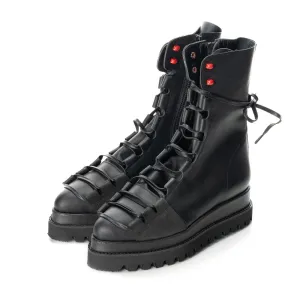 Laces Affair and Red Dots combat booties