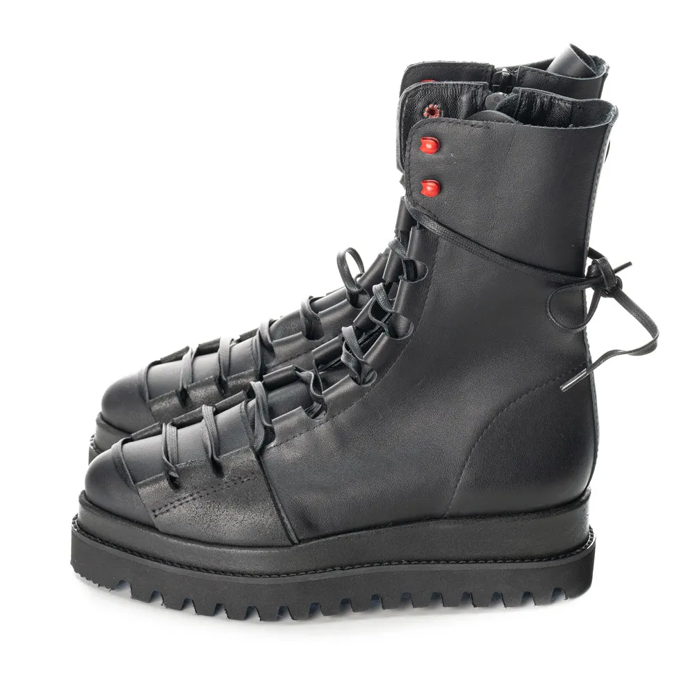 Laces Affair and Red Dots combat booties