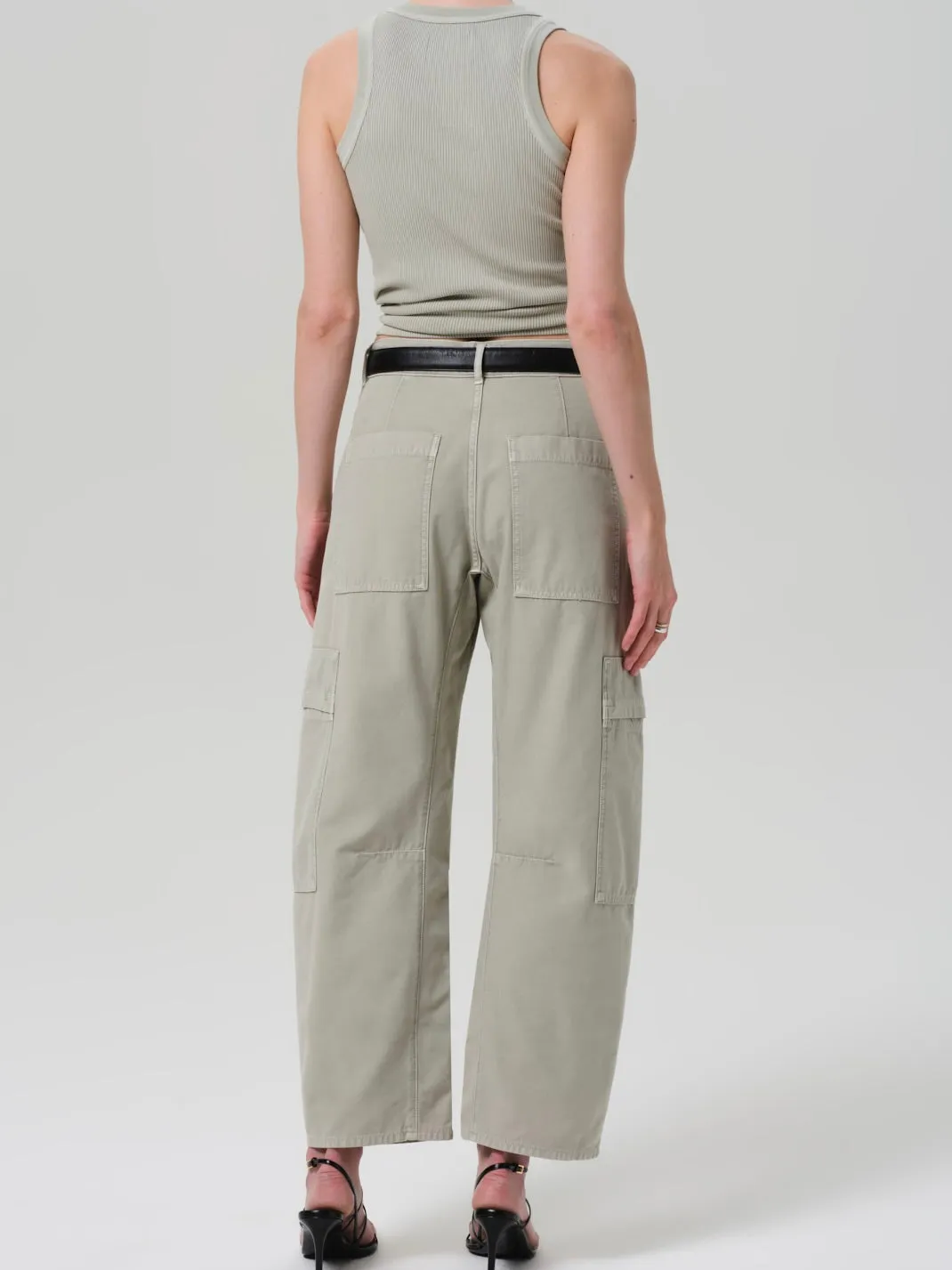 Marcelle Low Slung Easy Leg Cargo - Matcha