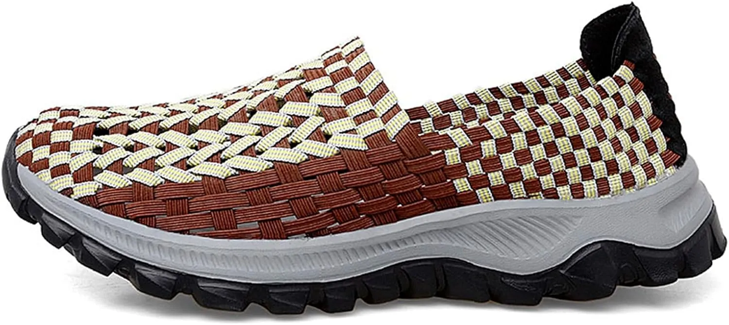 Men's Elastic Stretch Athletic Non Slip Fashion Sneakers Lightweight Breathable Walking Shoes Mesh Workout Casual Running Shoes
