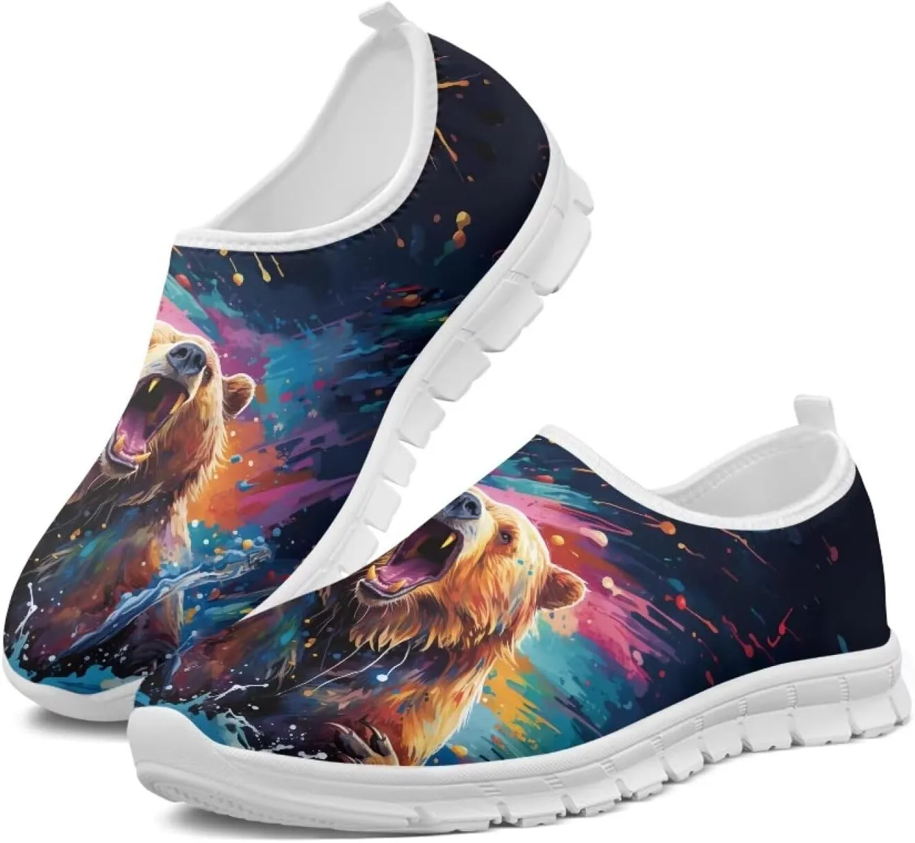 Men's Running Shoes Lightweight Breathable Walking Sneakers EVA Fashion Non Slip Athletic Shoe for Fitness Workout Size 5-14 White Sole