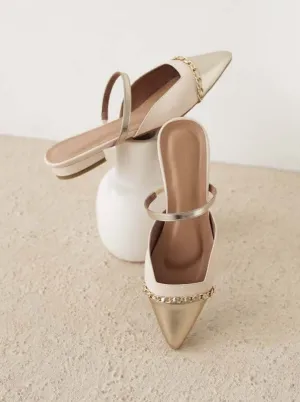 Millie Flats In Gold (5 Pairs Left)