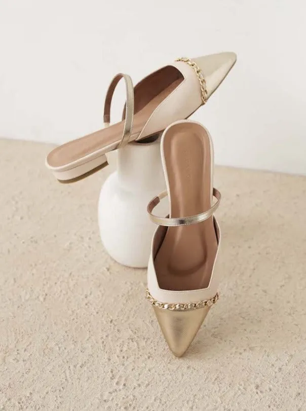 Millie Flats In Gold (5 Pairs Left)