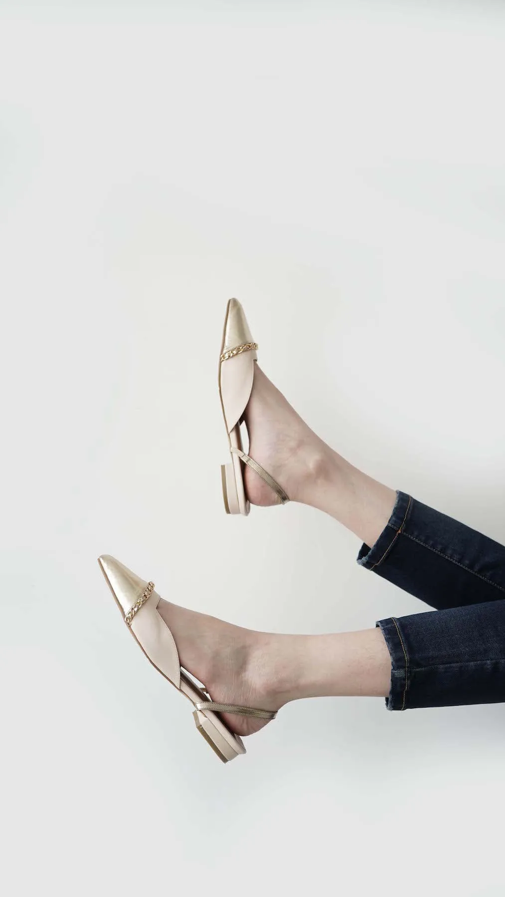 Millie Flats In Gold (5 Pairs Left)