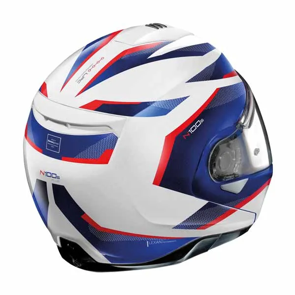 Nolan N100-5 PLUS N-Com Flip Face Helmet - blue/white