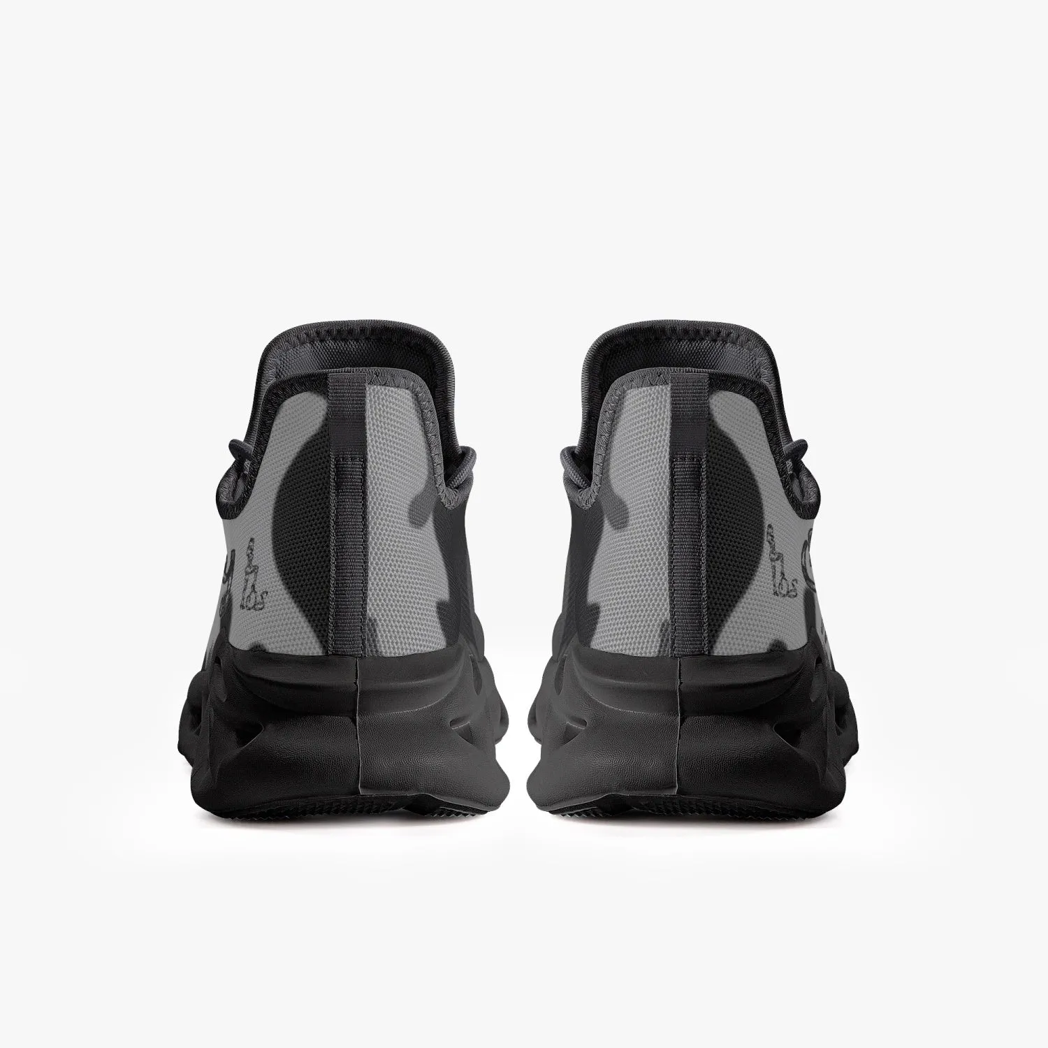 Officially Sexy Grey Army Camouflage Collection Bounce Mesh Knit Sneakers - Black