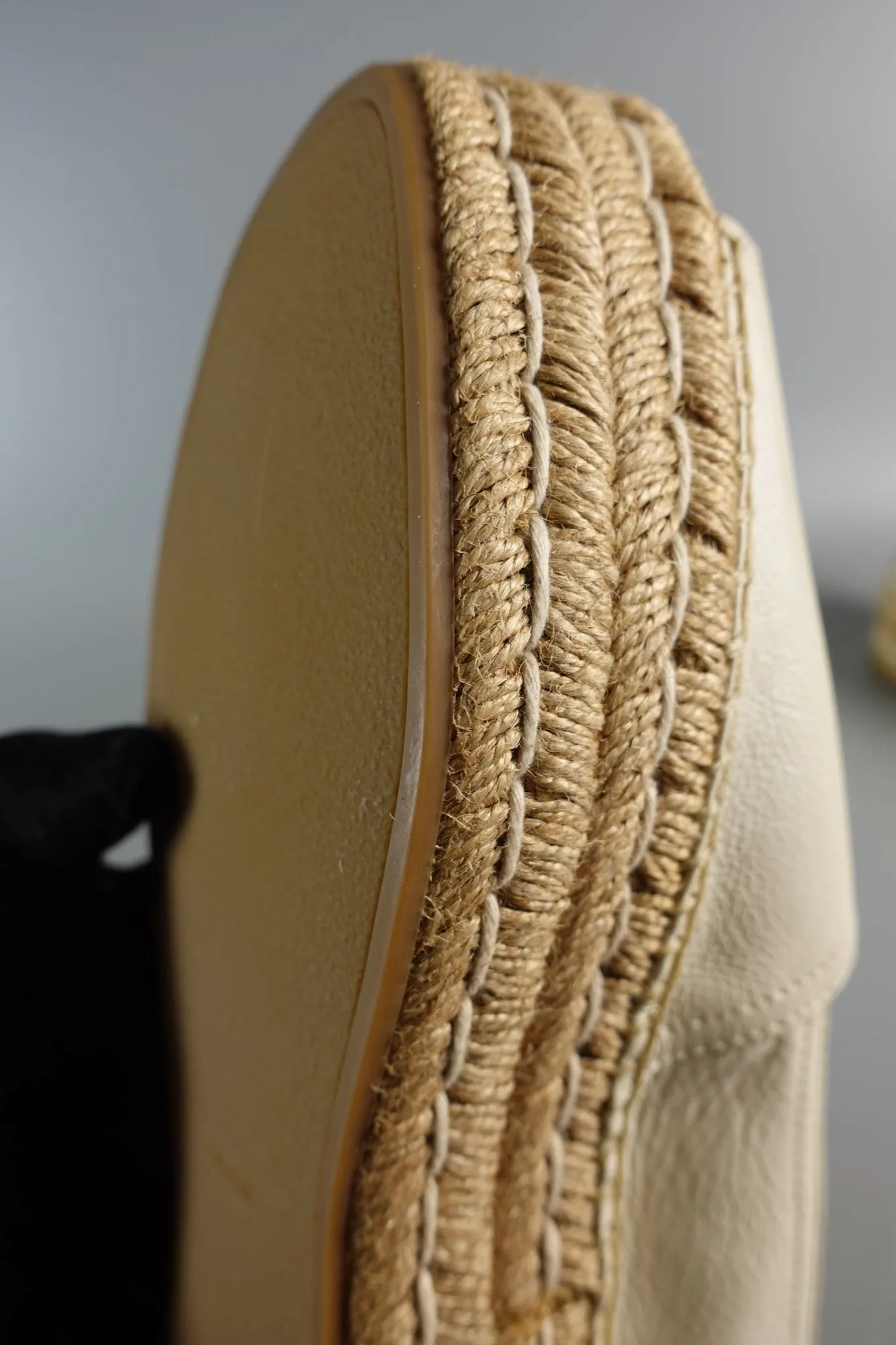 Open Toe Platform Espadrilles in Off White Size 40 (26.5cm)