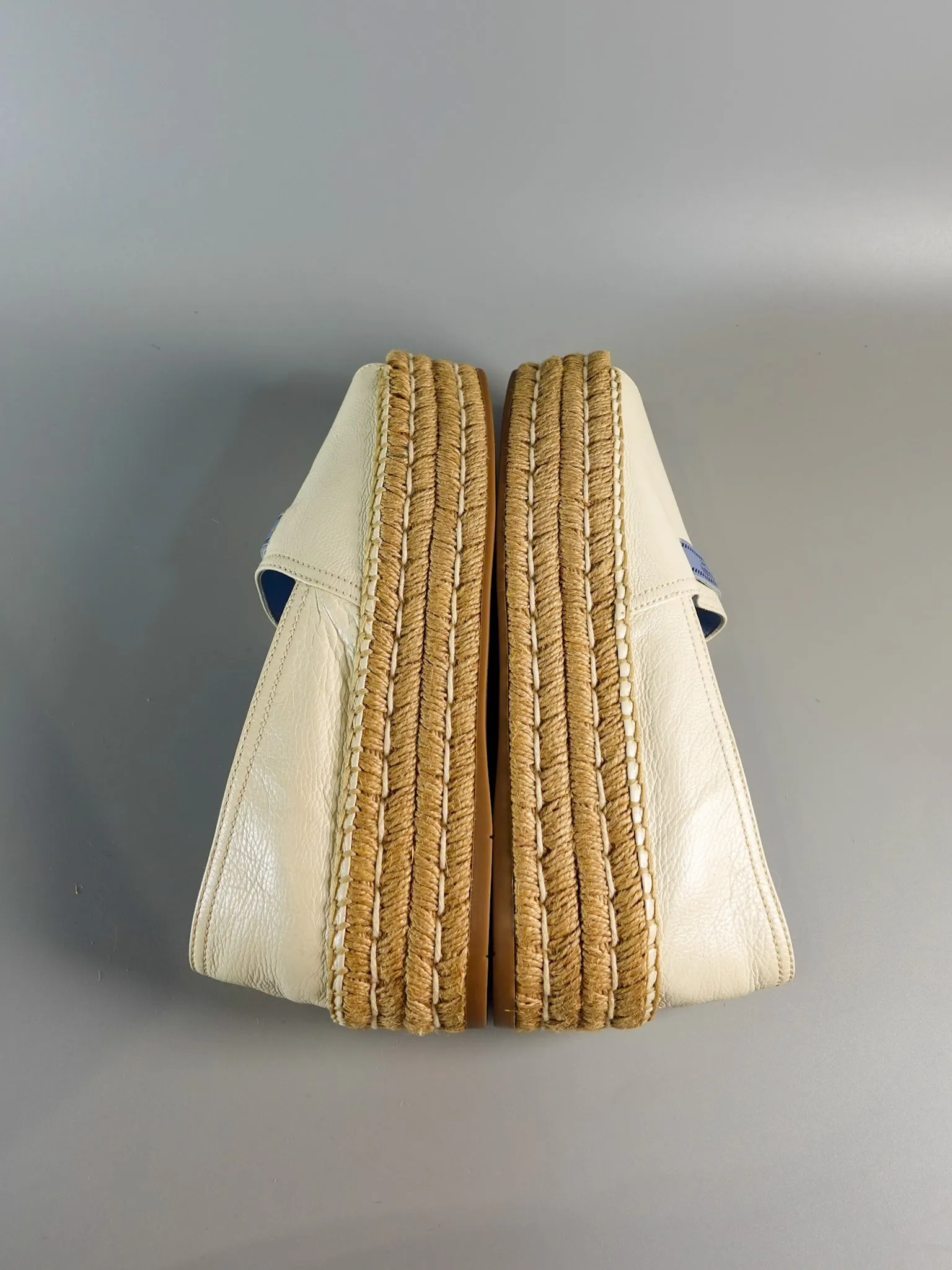 Open Toe Platform Espadrilles in Off White Size 40 (26.5cm)