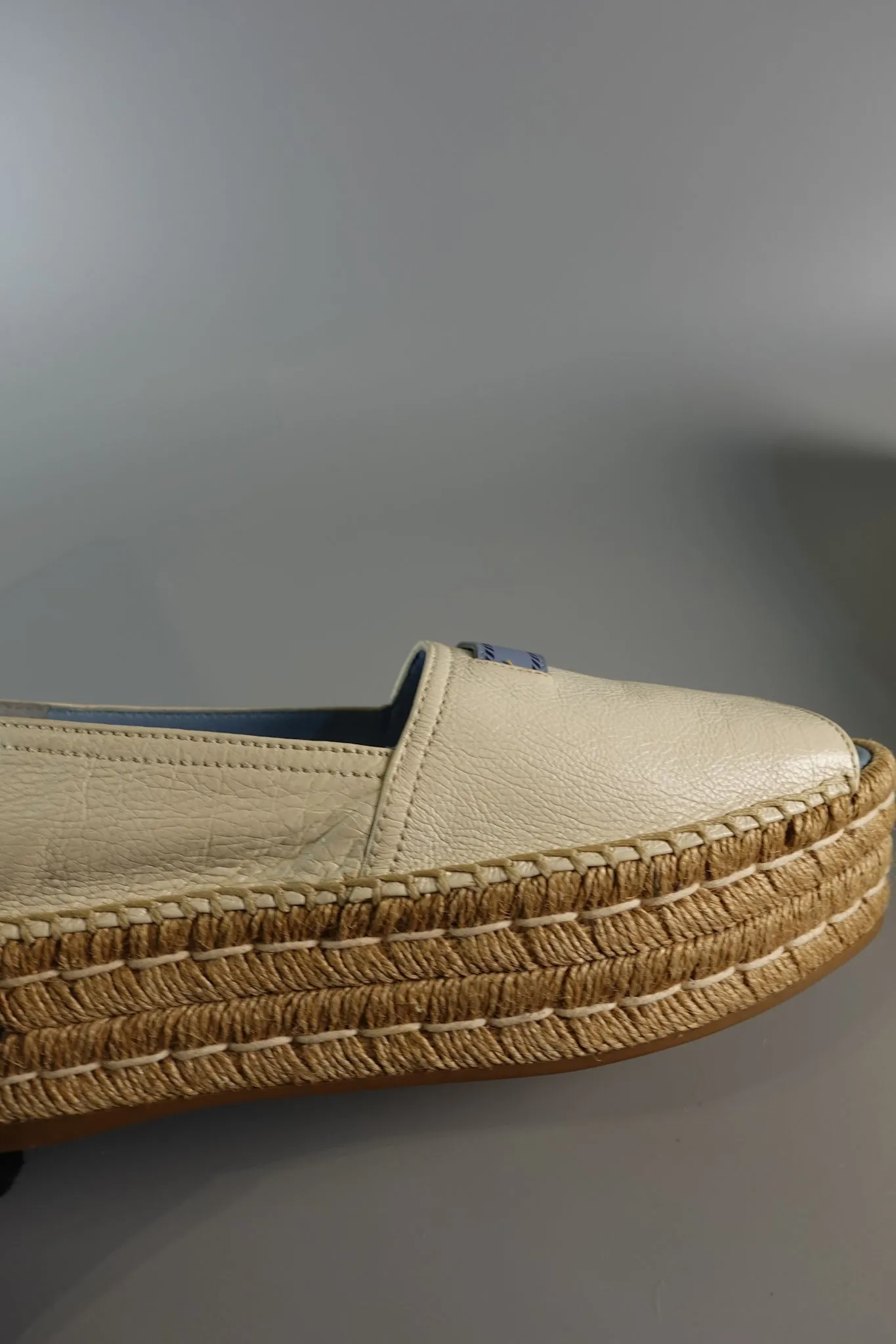 Open Toe Platform Espadrilles in Off White Size 40 (26.5cm)