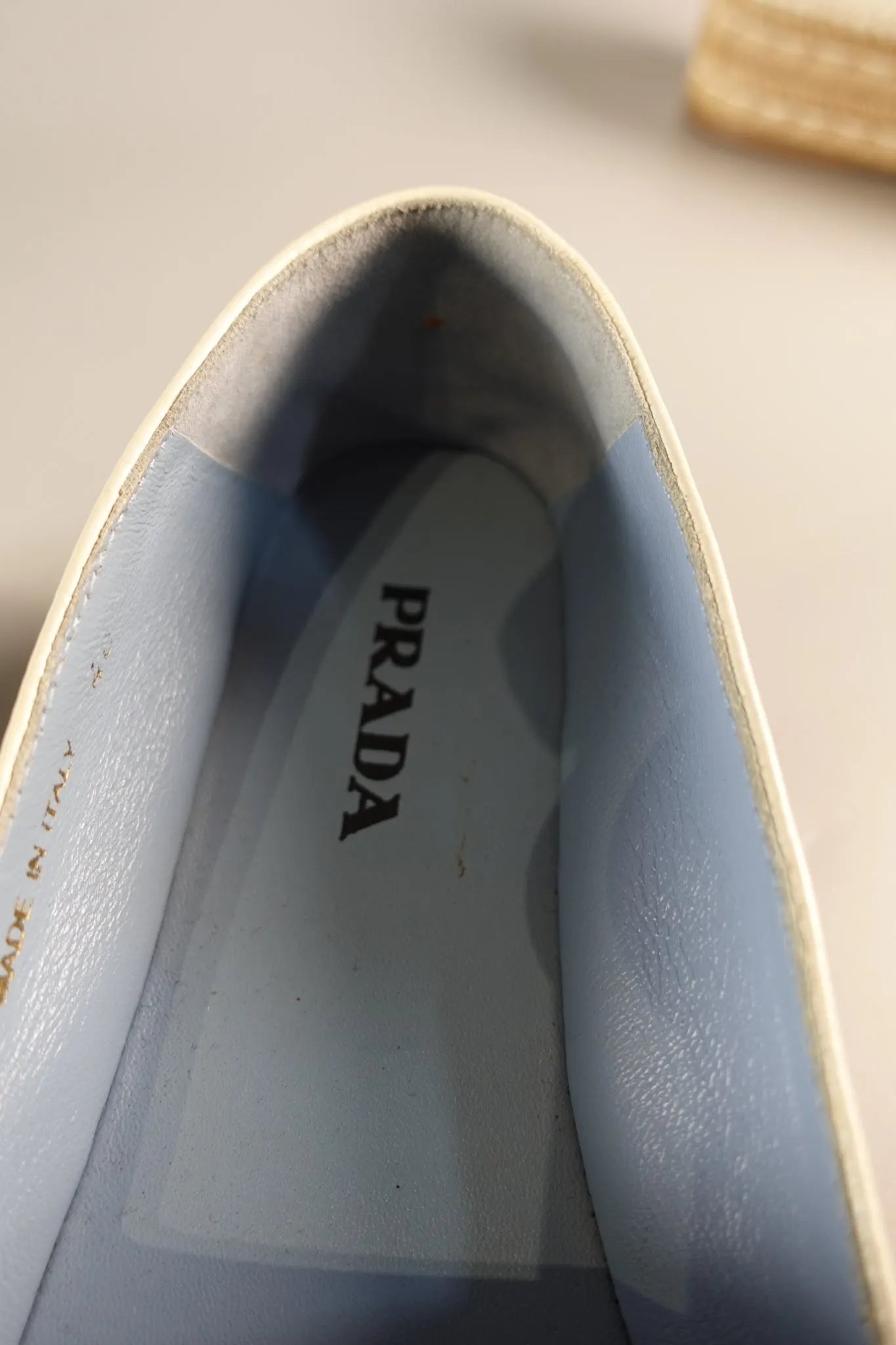 Open Toe Platform Espadrilles in Off White Size 40 (26.5cm)