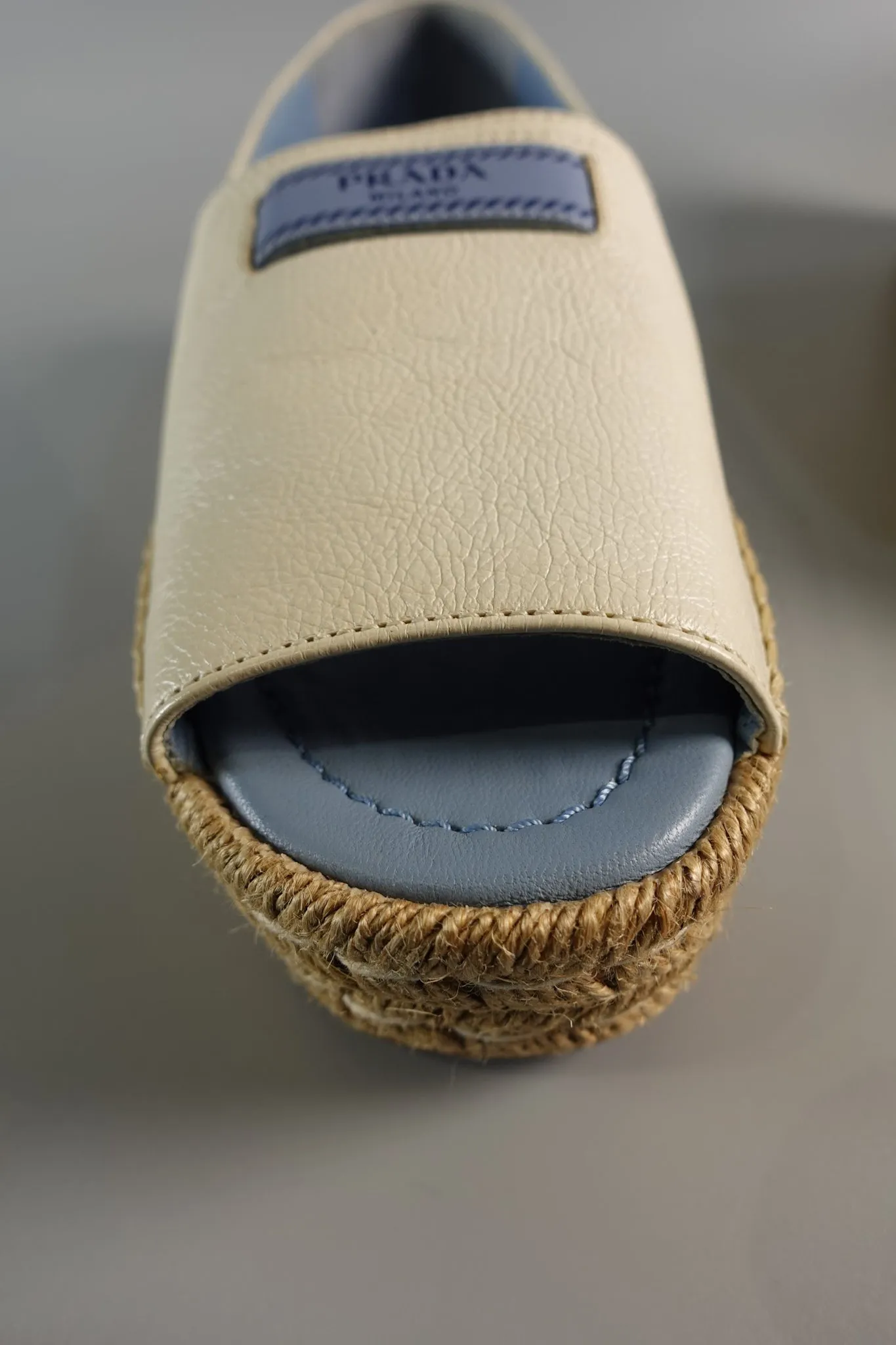 Open Toe Platform Espadrilles in Off White Size 40 (26.5cm)