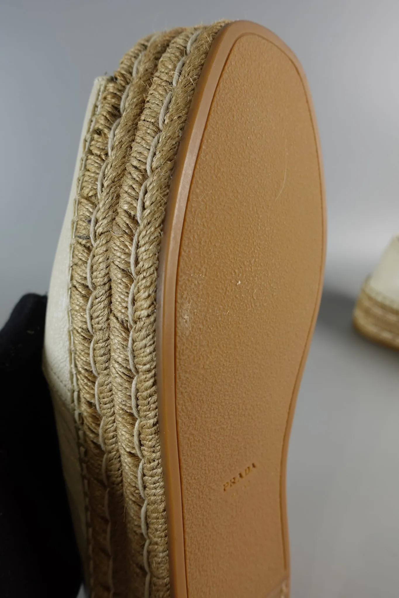 Open Toe Platform Espadrilles in Off White Size 40 (26.5cm)