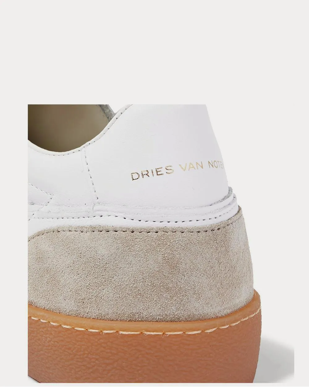 Panelled Suede and Leather  White low top sneakers