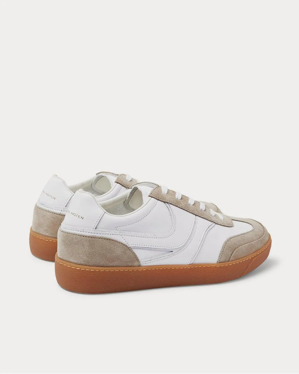 Panelled Suede and Leather  White low top sneakers
