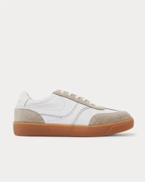 Panelled Suede and Leather  White low top sneakers