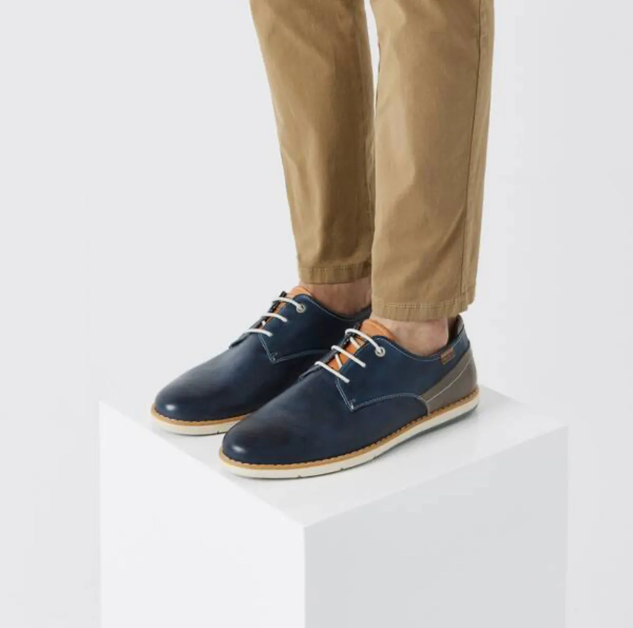 Pikolinos Jucar M4E-4104C1 Blue 3 Eyelet Shoe Made In Spain