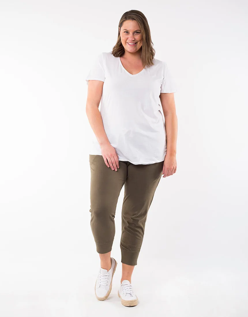 Plus Size V Neck Tee - White