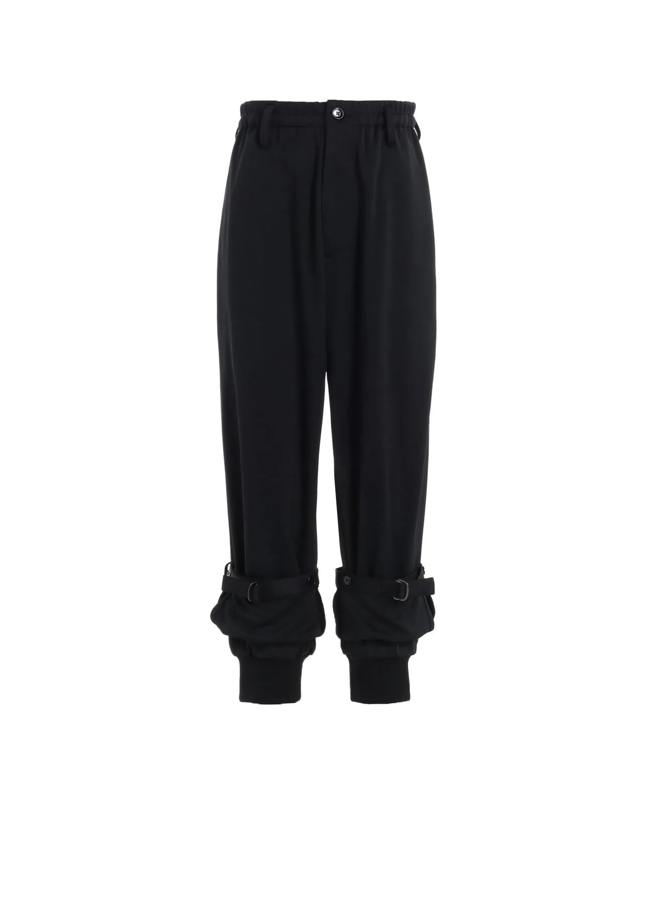 POLYESTER SMOOTH DOUBLE HEM RIB PANTS