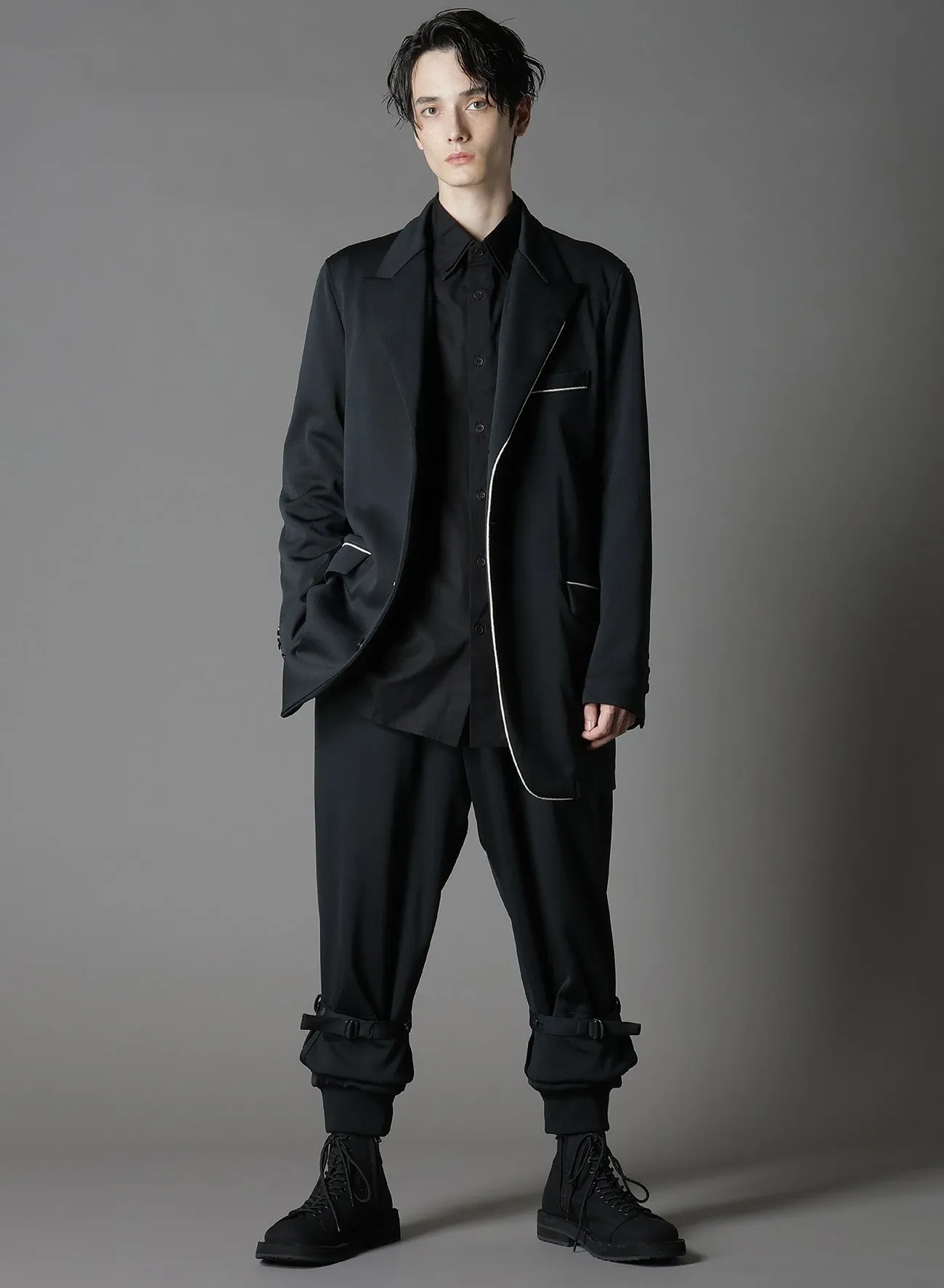 POLYESTER SMOOTH DOUBLE HEM RIB PANTS
