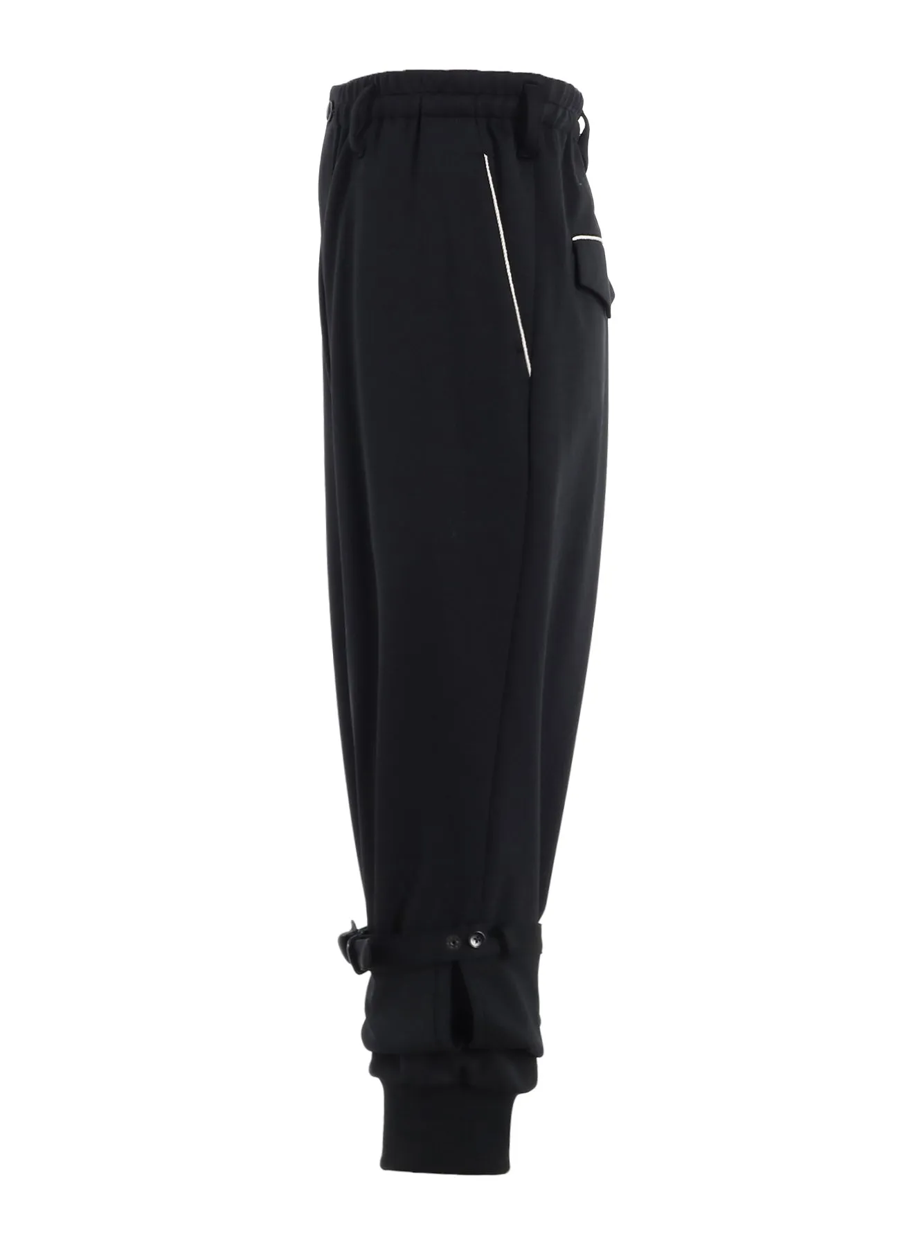 POLYESTER SMOOTH DOUBLE HEM RIB PANTS
