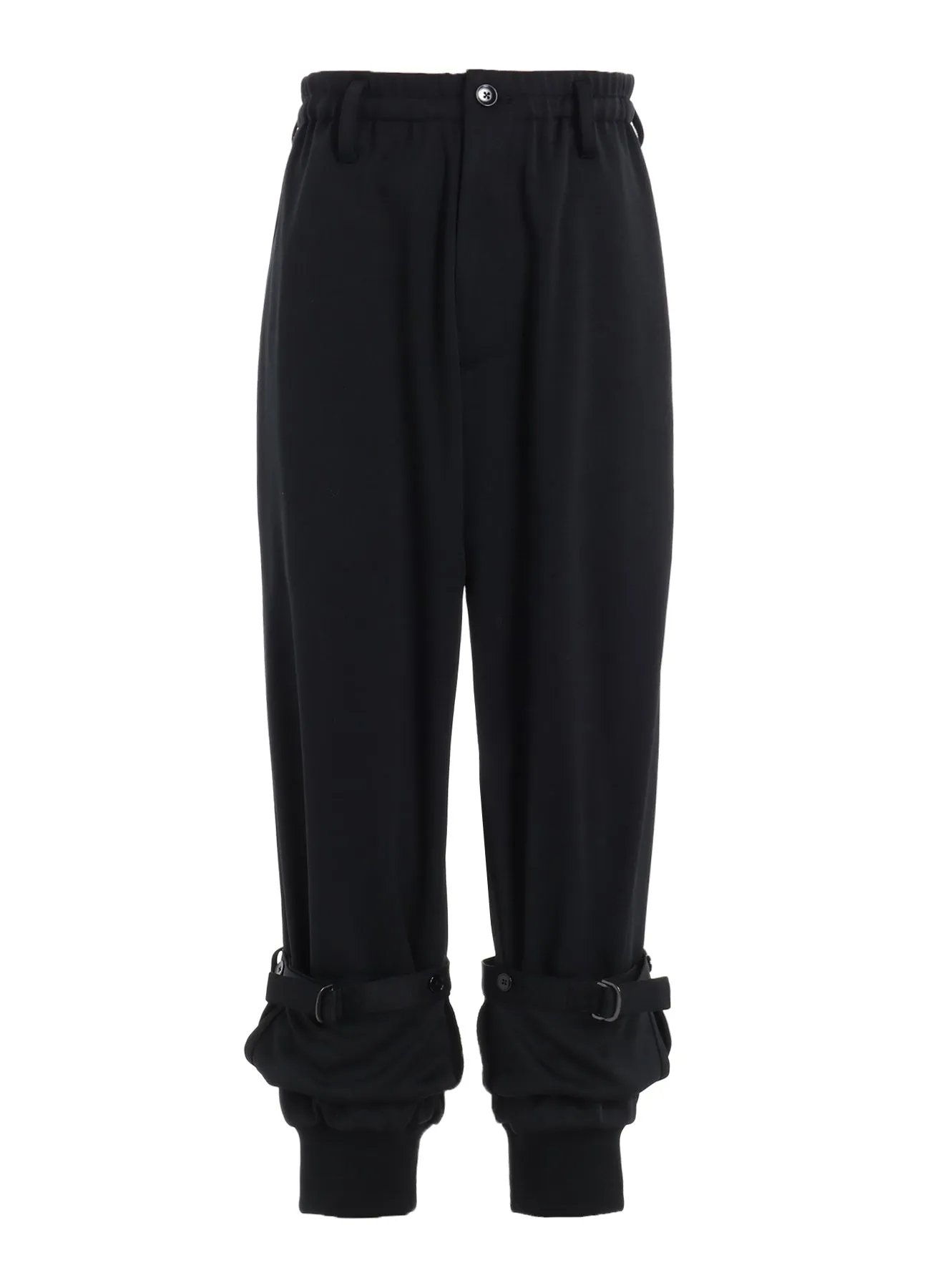 POLYESTER SMOOTH DOUBLE HEM RIB PANTS