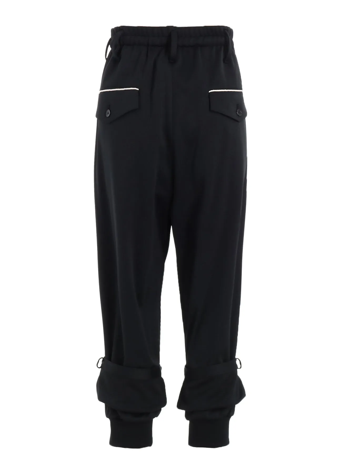 POLYESTER SMOOTH DOUBLE HEM RIB PANTS