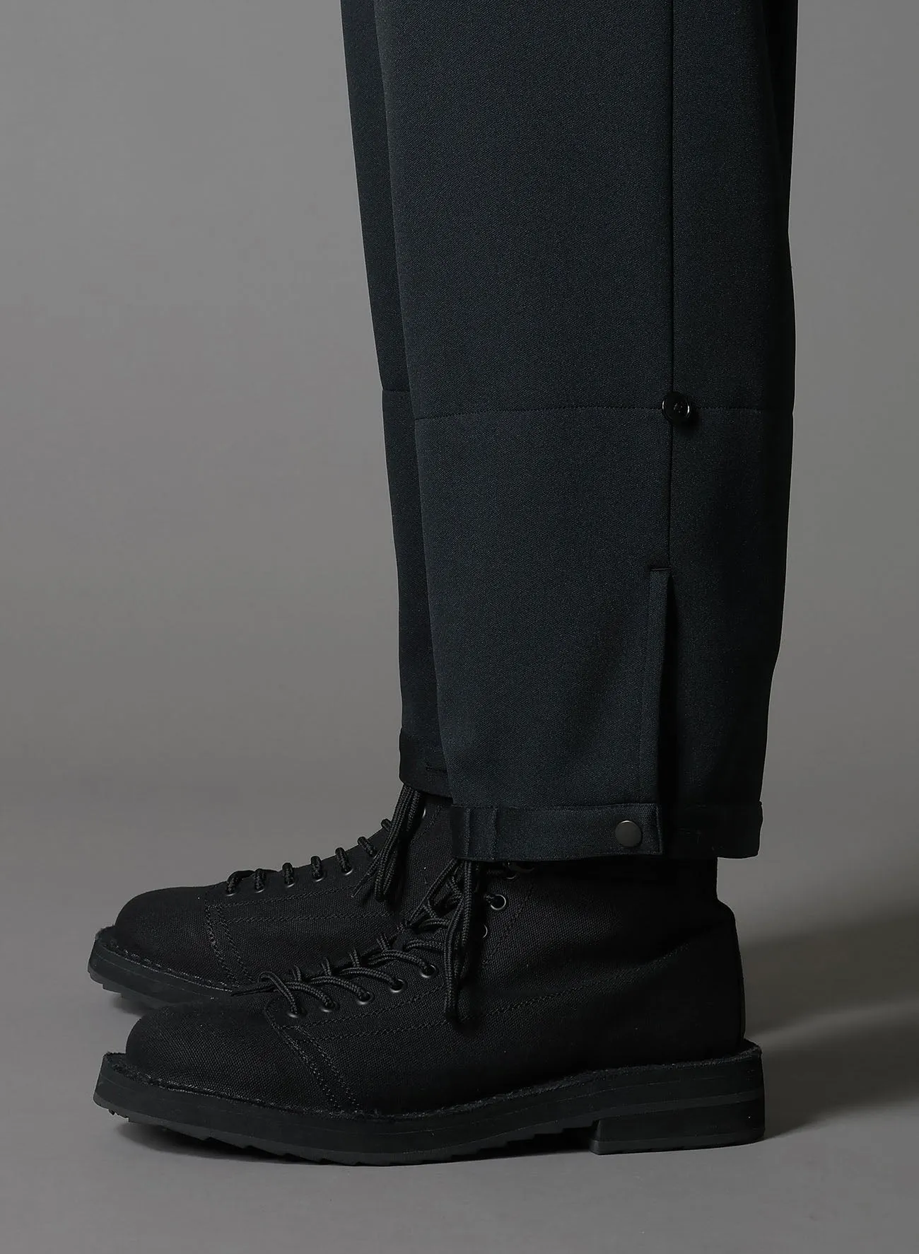 POLYESTER SMOOTH DOUBLE HEM RIB PANTS