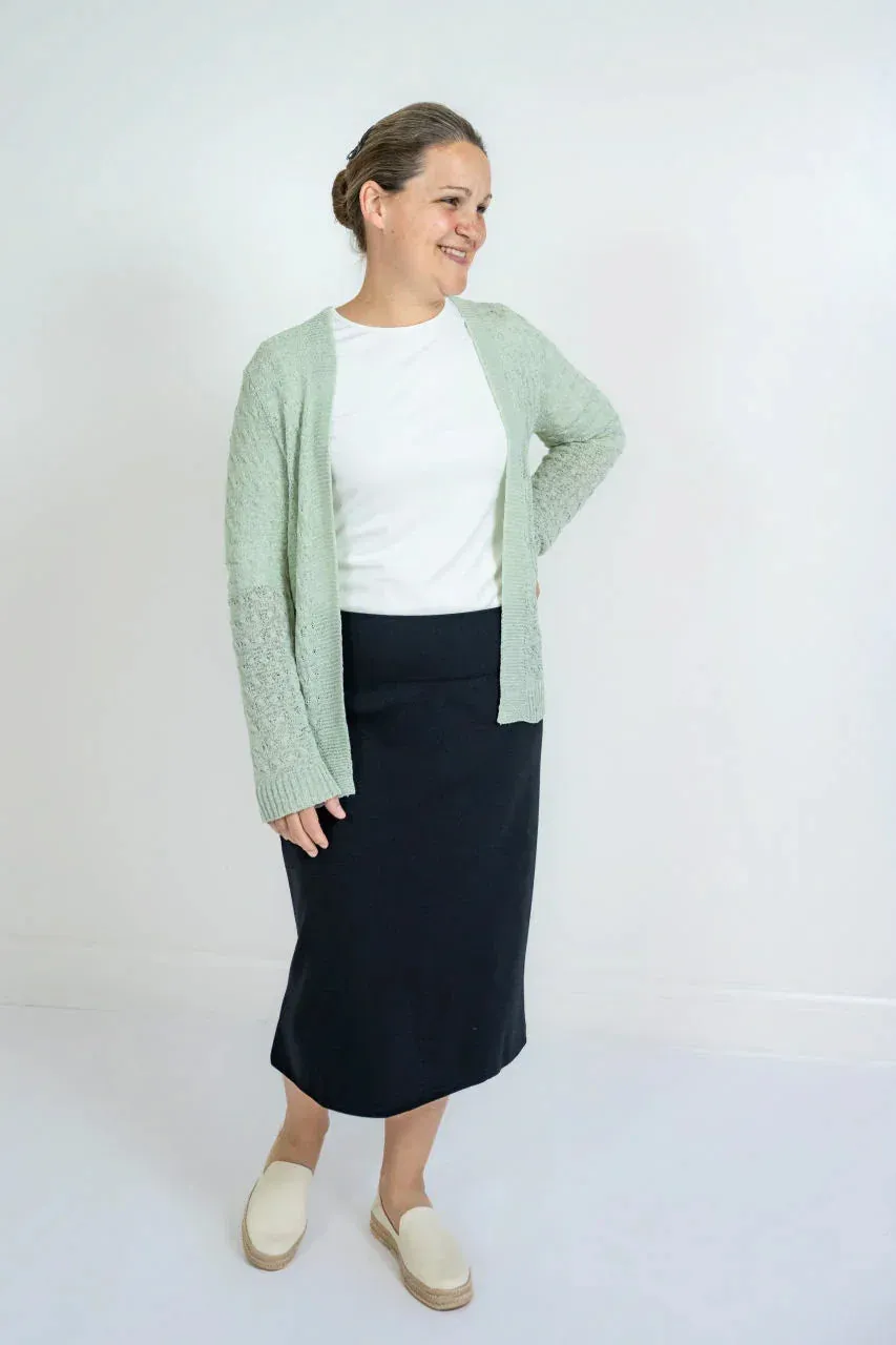Quinn Knit Midi Skirt in Black