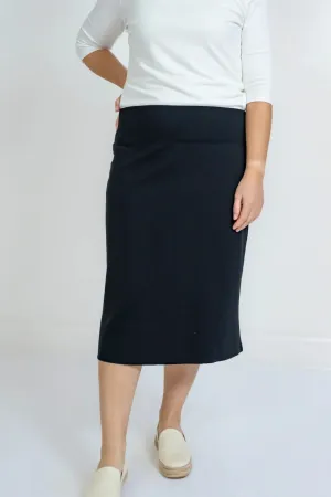 Quinn Knit Midi Skirt in Black
