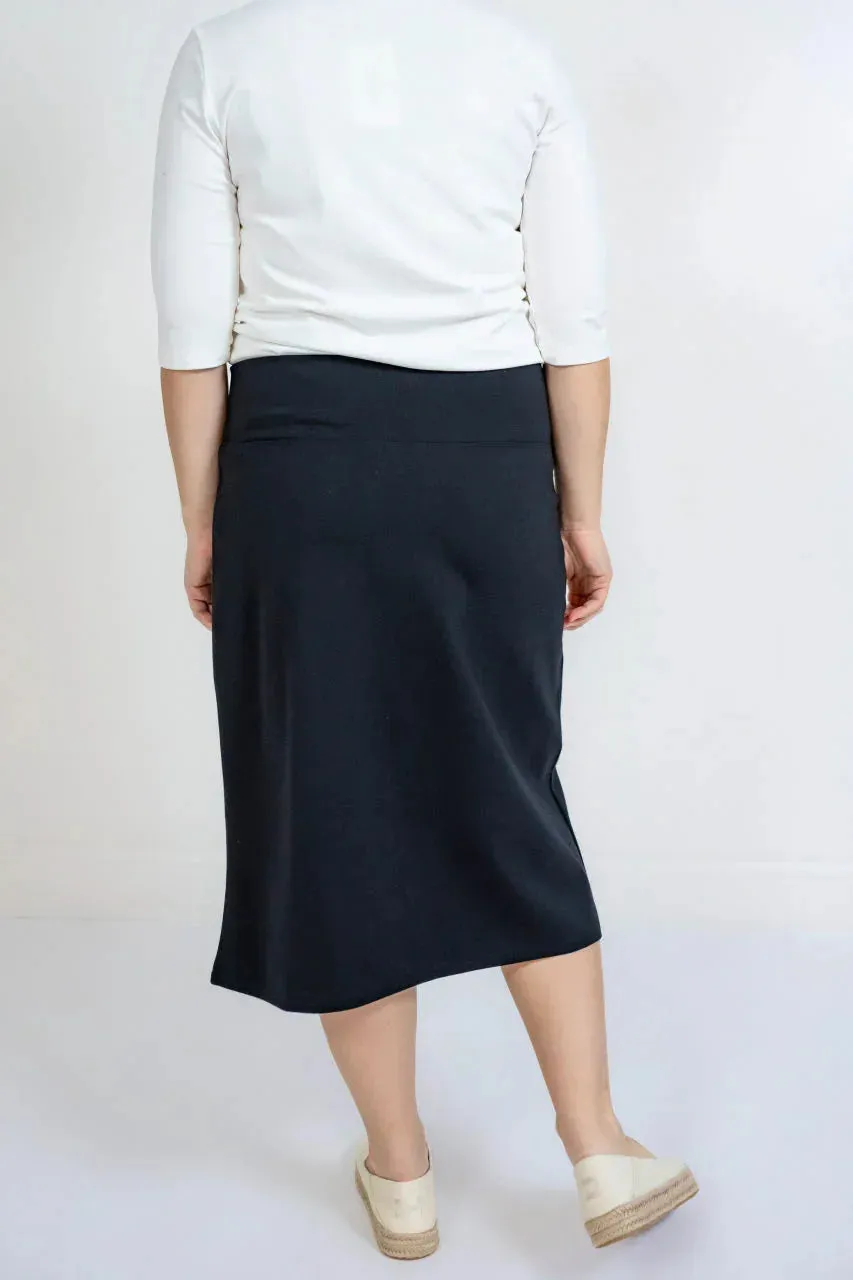 Quinn Knit Midi Skirt in Black