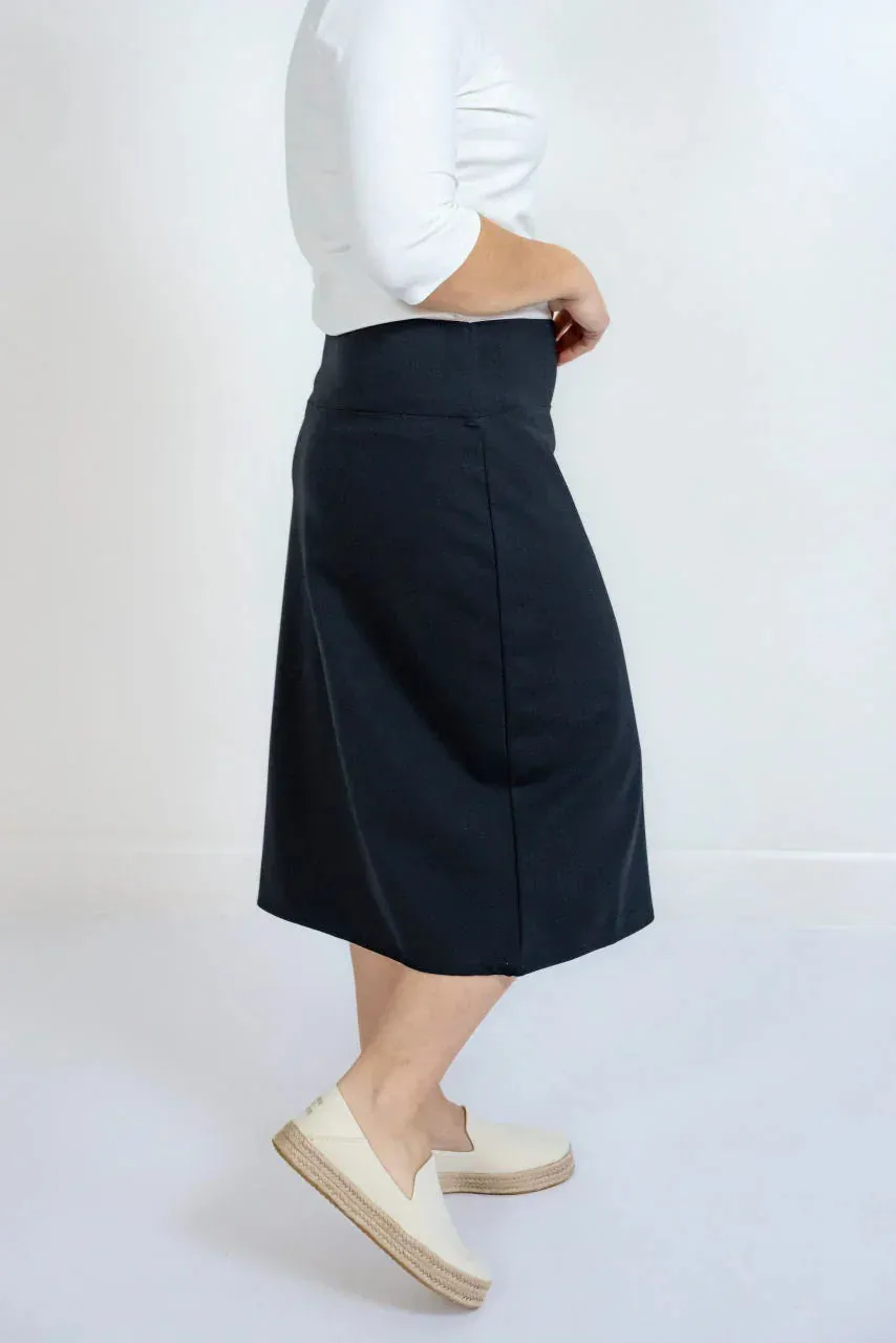 Quinn Knit Midi Skirt in Black