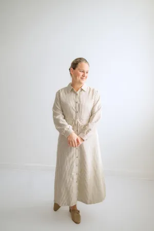 Reed Midi Dress in Caramel Stripes - FINAL SALE