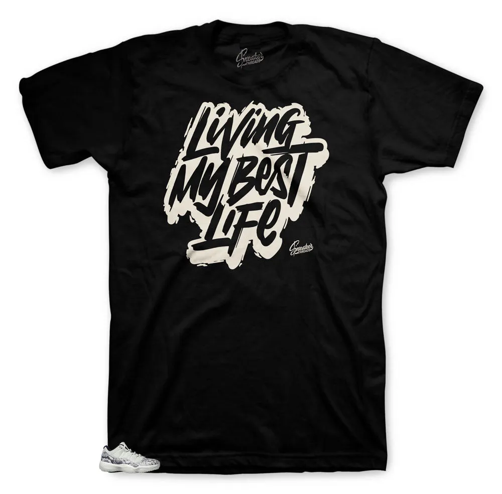 Retro 11 Snakeskin Bone Living Life Shirt