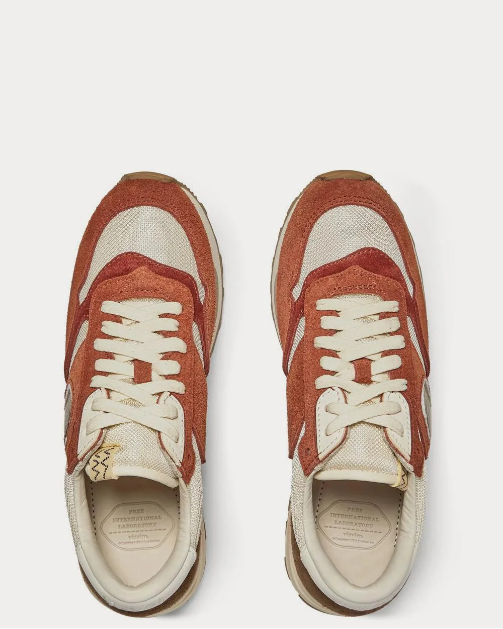 Roland Leather-Trimmed Suede and Mesh  Orange low top sneakers