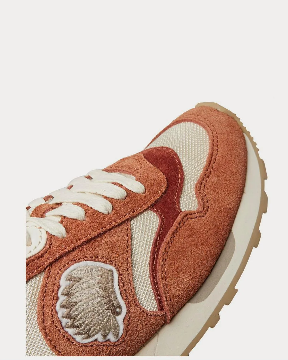 Roland Leather-Trimmed Suede and Mesh  Orange low top sneakers