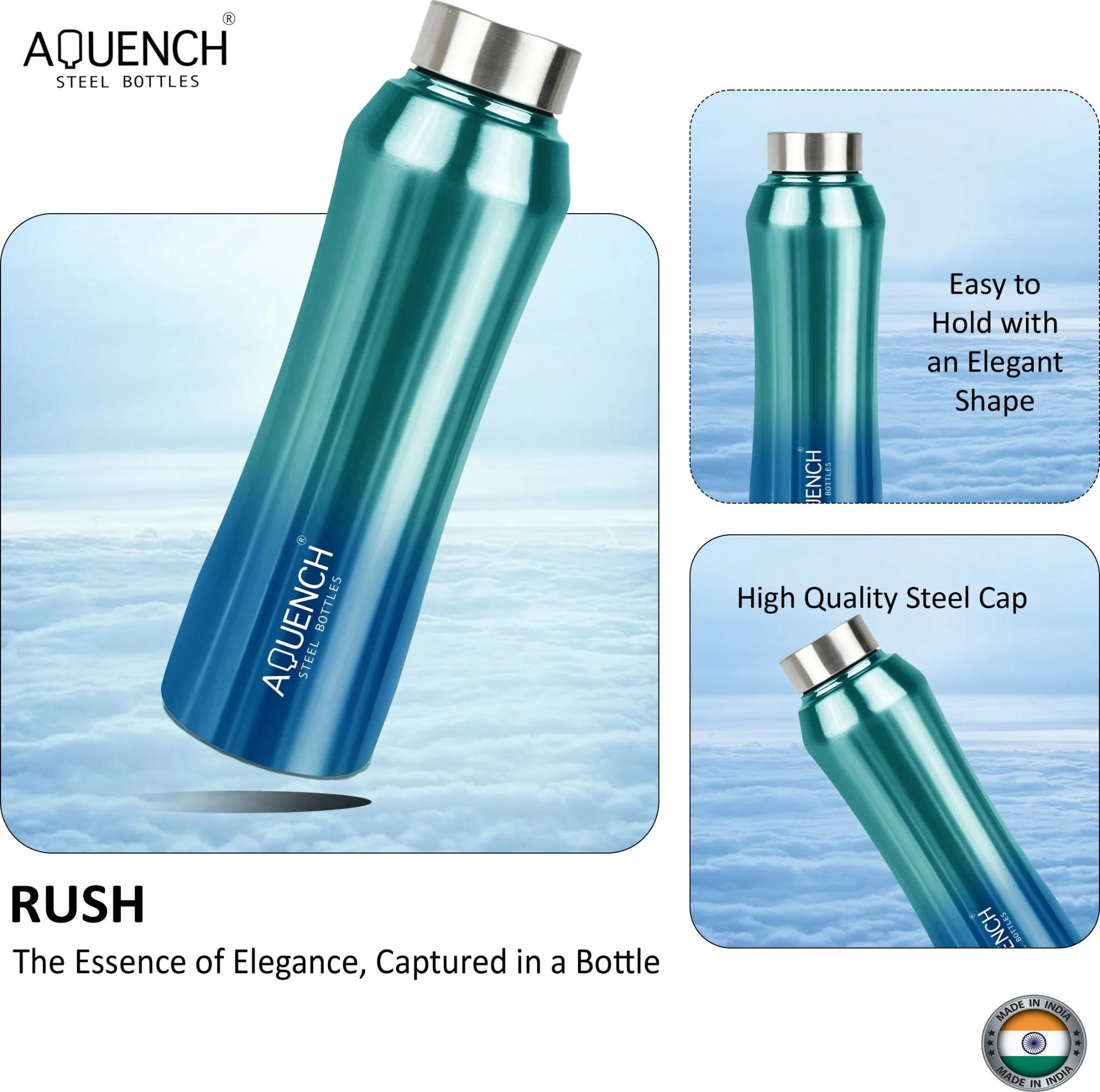 Rush Metallic Turquoise  Water Bottle