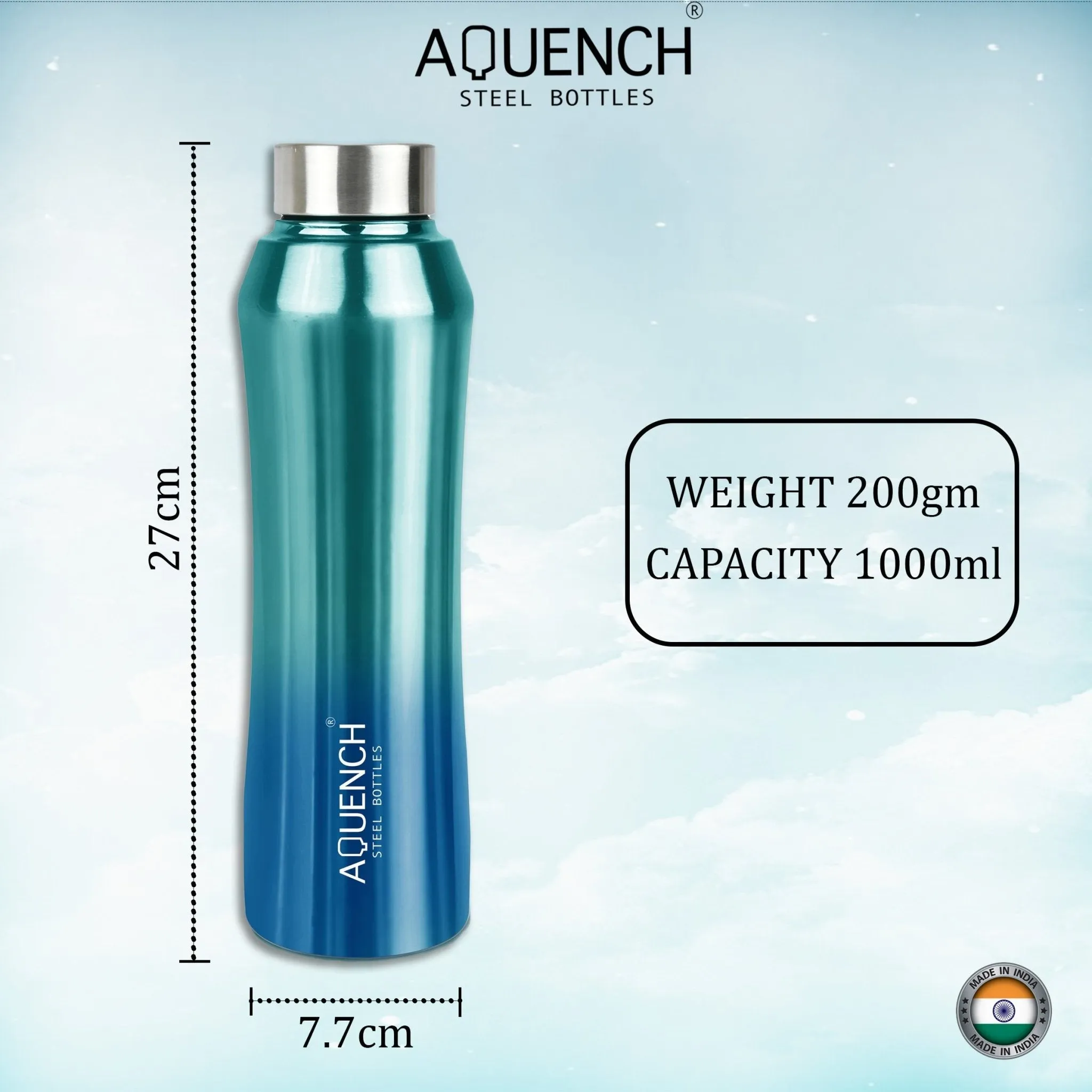 Rush Metallic Turquoise  Water Bottle