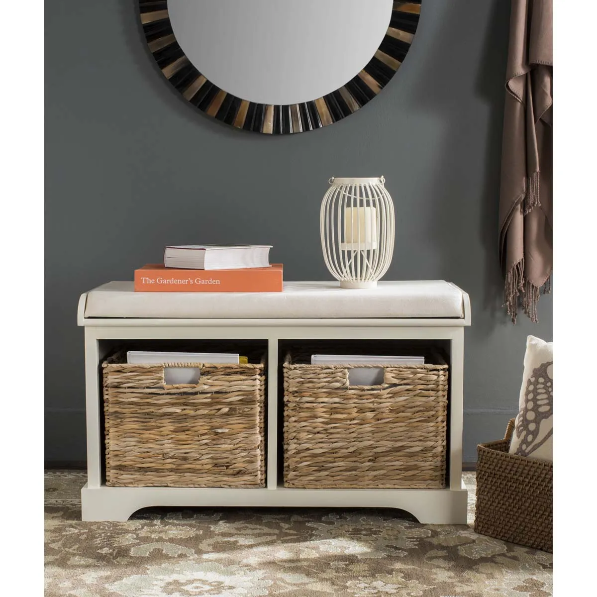 Safavieh Freddy Wicker Storage Bench , AMH5736