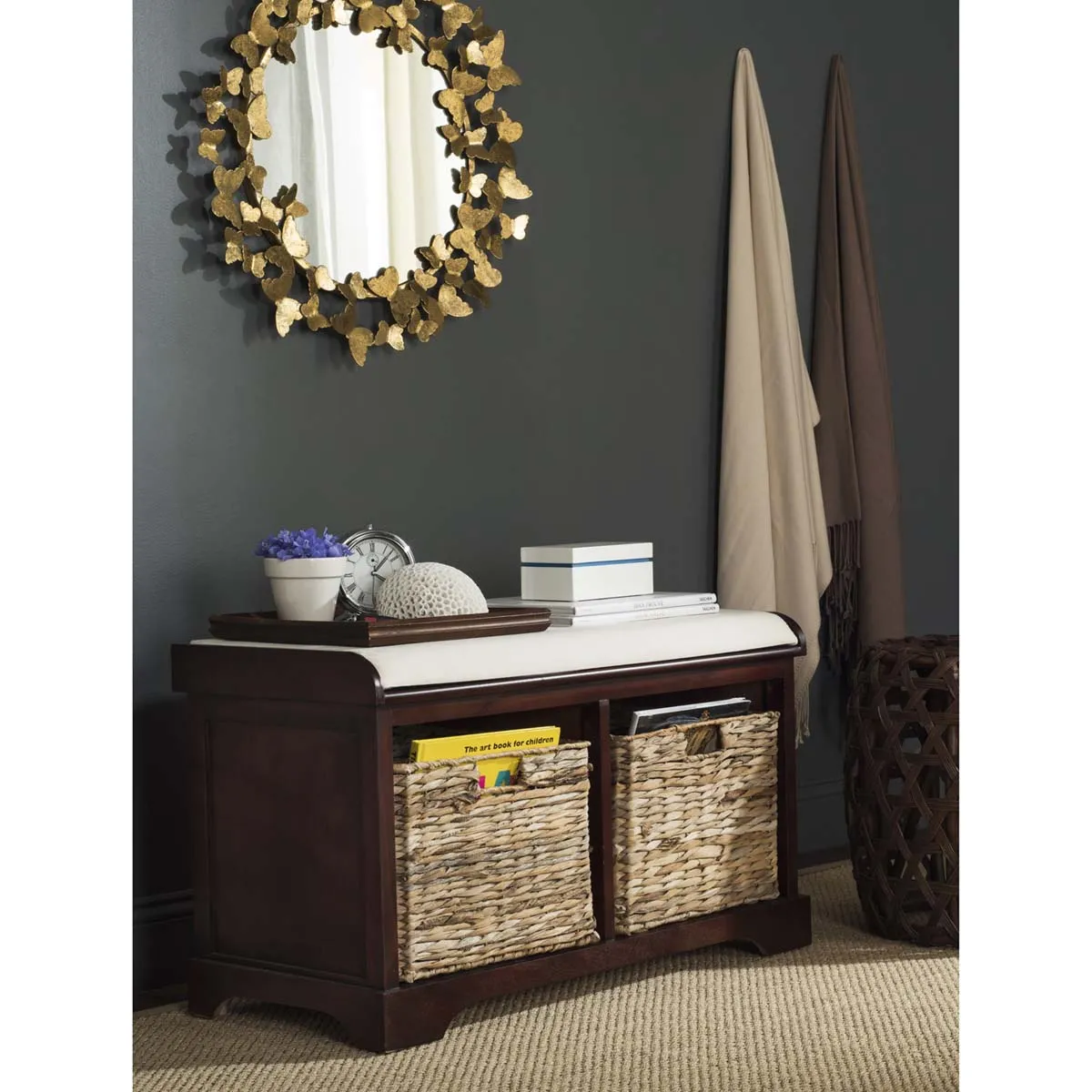 Safavieh Freddy Wicker Storage Bench , AMH5736