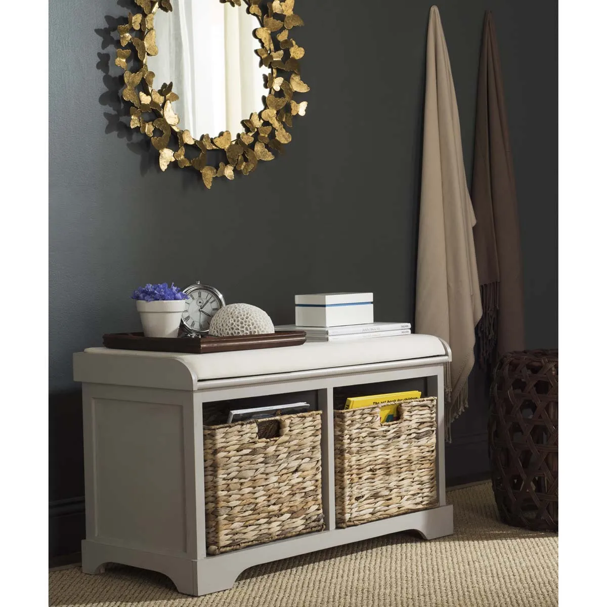 Safavieh Freddy Wicker Storage Bench , AMH5736