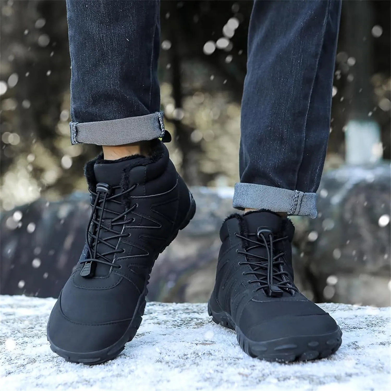 Snow Boots for Mens Womens Winter Barefoot Shoes Non-Slip Waterproof Outdoor Hiking Sneakers Walking Shoes
