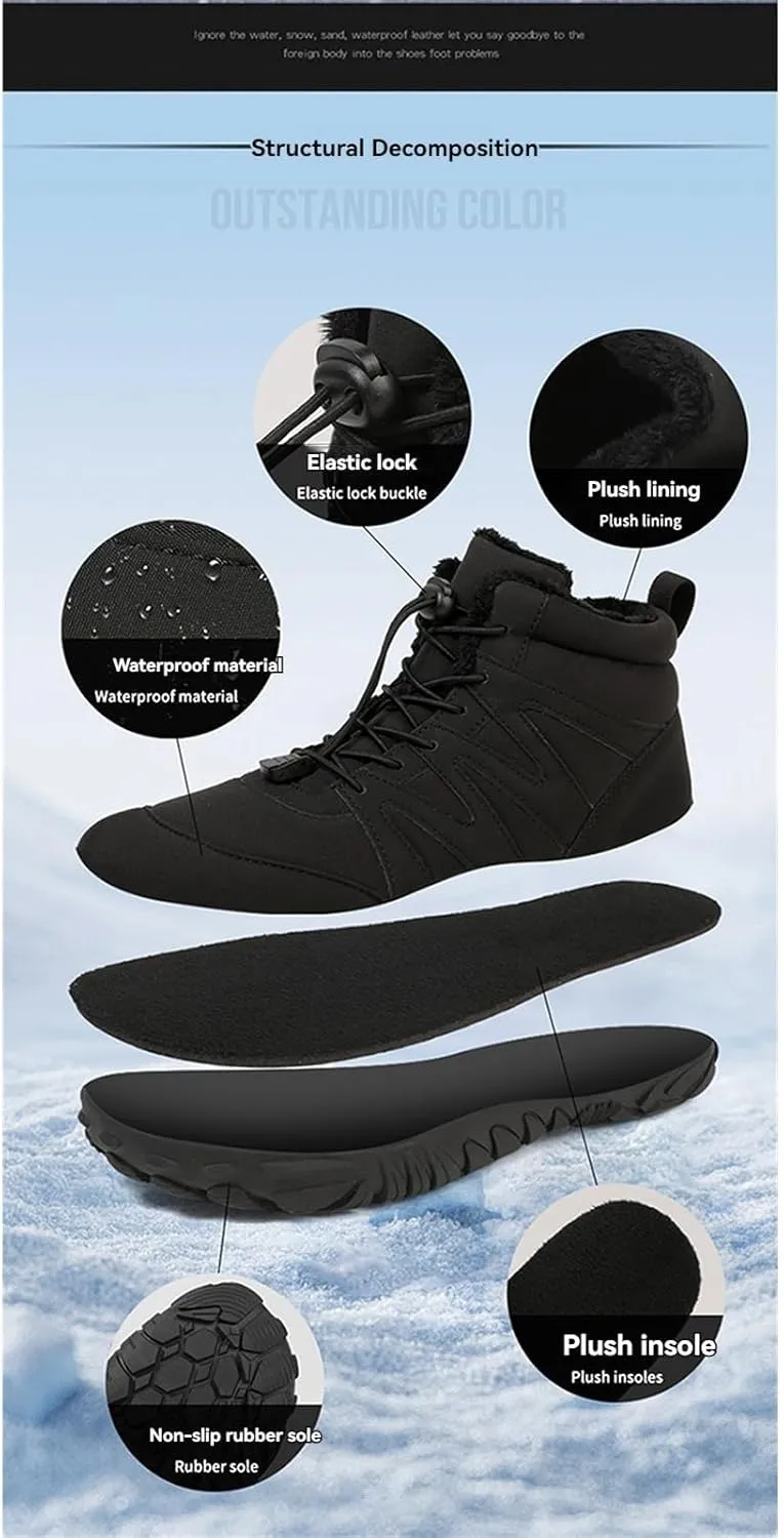 Snow Boots for Mens Womens Winter Barefoot Shoes Non-Slip Waterproof Outdoor Hiking Sneakers Walking Shoes
